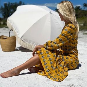 Emerson Fry Frances dress -Marigold yellow maxi dress block print